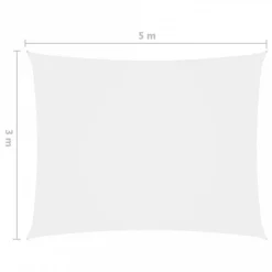 Parasole A Vela Oxford Rettangolare 3x5 M Bianco -Garden Home parasole a vela oxford rettangolare 3x5 m bianco 5