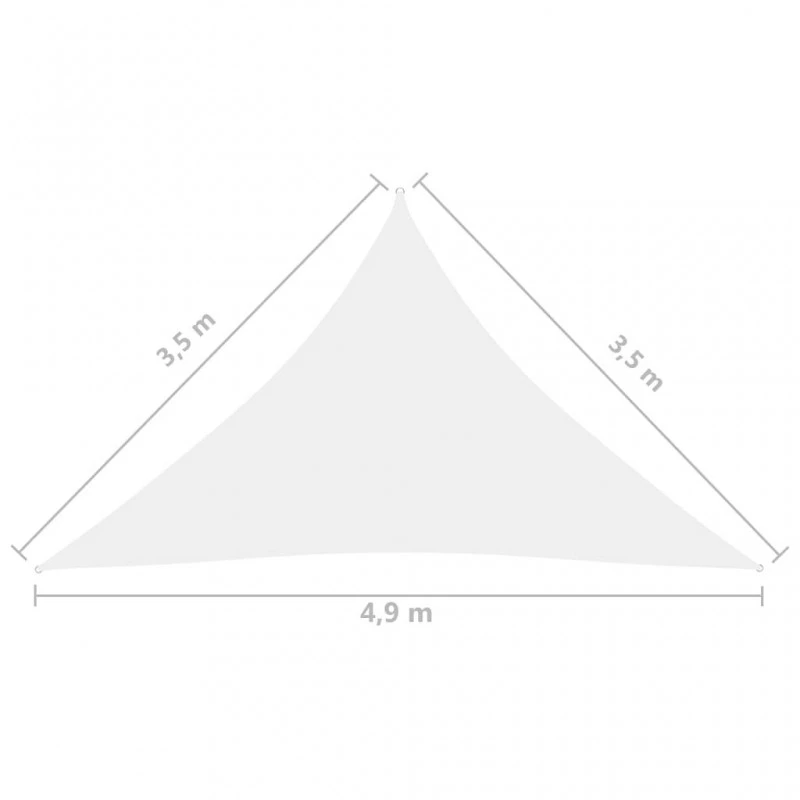 Parasole A Vela Oxford Triangolare 3,5x3,5x4,9 M Bianco 6 Parasole A Vela Oxford Triangolare 3,5x3,5x4,9 M Bianco - immagine 6