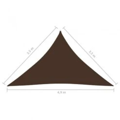 Parasole A Vela Oxford Triangolare 3,5x3,5x4,9 M Marrone -Garden Home parasole a vela oxford triangolare 35x35x49 m marrone 4