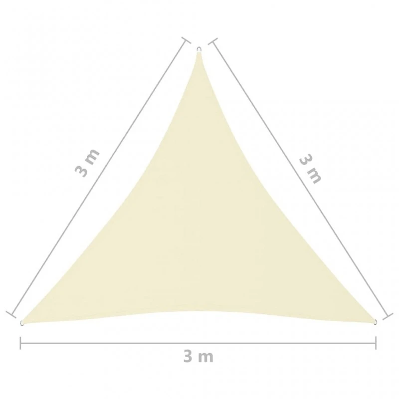 Parasole A Vela Oxford Triangolare 3x3x3 M Crema 6 Parasole A Vela Oxford Triangolare 3x3x3 M Crema - immagine 6