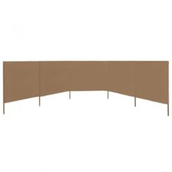 Paravento A 5 Pannelli In Tessuto 600x120 Cm Grigio Talpa -Garden Home paravento a 5 pannelli in tessuto 600x120 cm grigio talpa 2