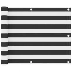 Paravento Balcone Antracite E Bianco 75x400cm In Tessuto Oxford