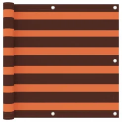 Paravento Balcone Arancione E Marrone 90x300 Cm Tessuto Oxford