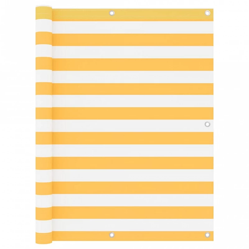 Paravento Balcone Bianco E Giallo 120x500 Cm Tessuto Oxford 1 Paravento Balcone Bianco E Giallo 120x500 Cm Tessuto Oxford