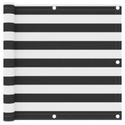 Paravento Da Balcone Antracite E Bianco 90x300cm Tessuto Oxford