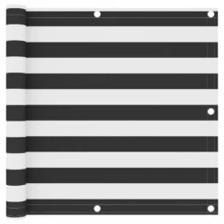 Paravento Da Balcone Antracite E Bianco 90x500cm Tessuto Oxford