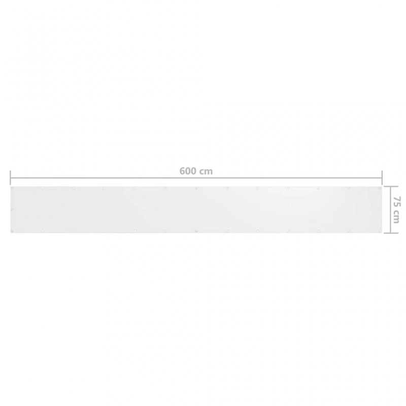 Paravento Da Balcone Bianco 75x600 Cm In Tessuto Oxford 5 Paravento Da Balcone Bianco 75x600 Cm In Tessuto Oxford - immagine 5