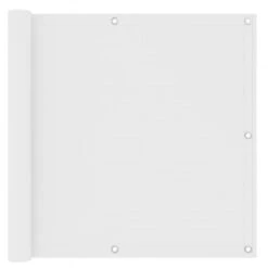 Paravento Da Balcone Bianco 90x300 Cm In Tessuto Oxford