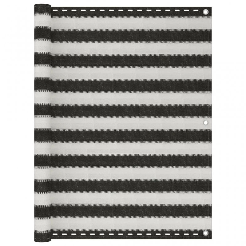 Paravento Da Balcone HDPE 120x500 Cm Antracite E Bianco 1 Paravento Da Balcone HDPE 120x500 Cm Antracite E Bianco