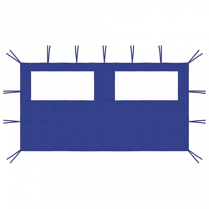 Parete Con Finestre Per Gazebo 4x2 M Blu 1 Parete Con Finestre Per Gazebo 4x2 M Blu