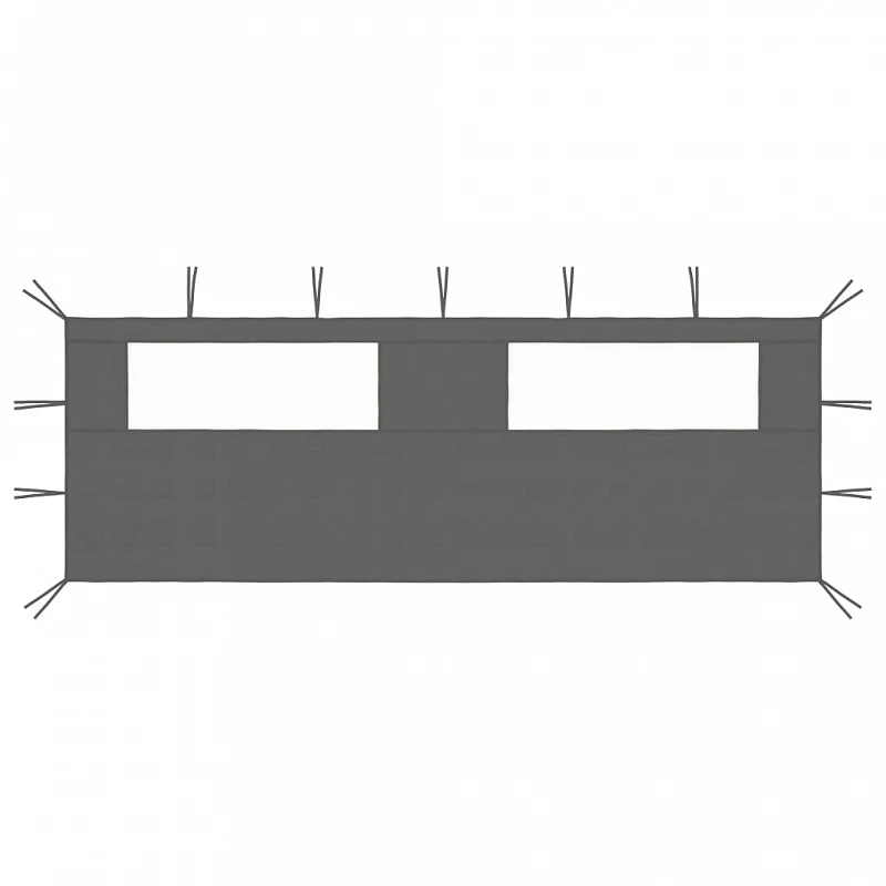 Parete Con Finestre Per Gazebo 6x2 M Antracite 1 Parete Con Finestre Per Gazebo 6x2 M Antracite