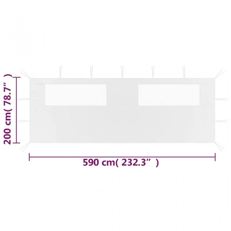 Parete Con Finestre Per Gazebo 6x2 M Bianca 4 Parete Con Finestre Per Gazebo 6x2 M Bianca - immagine 4