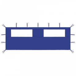 Parete Con Finestre Per Gazebo 6x2 M Blu