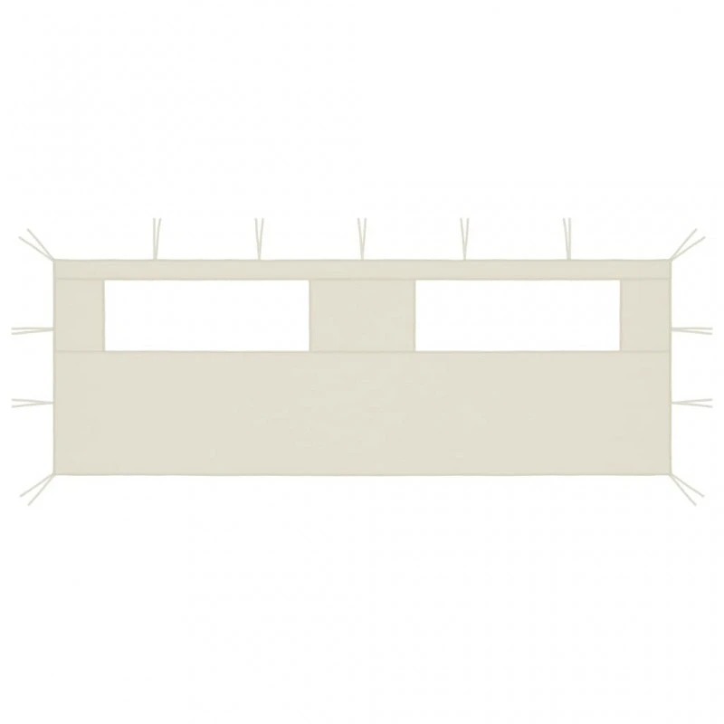 Parete Con Finestre Per Gazebo 6x2 M Crema 1 Parete Con Finestre Per Gazebo 6x2 M Crema