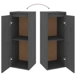 Pensile Grigio 30x30x80 Cm In Legno Massello Di Pino -Garden Home pensile grigio 30x30x80 cm in legno massello di pino 7