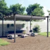 Pergola Da Giardino Con Tetto Retrattile 4x3 M Antracite -Garden Home pergola da giardino con tetto retrattile 4x3 m antracite