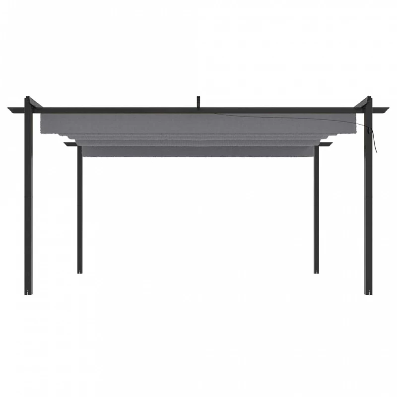 Pergola Da Giardino Con Tetto Retrattile 4x3 M Antracite 3 Pergola Da Giardino Con Tetto Retrattile 4x3 M Antracite - immagine 3