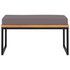 Poggiapiedi Con Cuscino 66x66x36cm In Legno Acacia Grigio Scuro -Garden Home poggiapiedi con cuscino 66x66x36cm in legno acacia grigio scuro 1