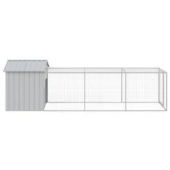 Pollaio Area Corsa Grigio Chiaro 117x405x123 Cm Acciaio Zincato -Garden Home pollaio area corsa grigio chiaro 117x405x123 cm acciaio zincato 3