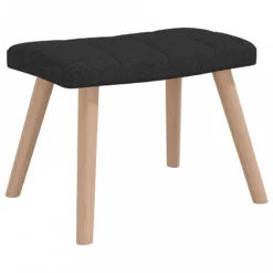 Poltrona A Dondolo Con Poggiapiedi Nero In Tessuto -Garden Home poltrona a dondolo con poggiapiedi nera in tessuto 3