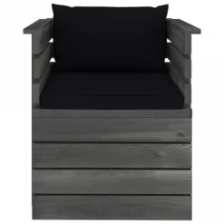 Poltrona Da Giardino Con Cuscini In Legno Di Pino -Garden Home poltrona da giardino con cuscini in legno di pino 2