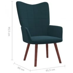 Sedia Relax Blu In Velluto -Garden Home poltrona relax blu in velluto 6