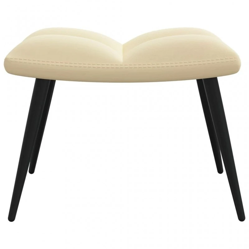 Poltrona Relax Con Poggiapiedi Bianco Crema In Velluto 7 Poltrona Relax Con Poggiapiedi Bianco Crema In Velluto - immagine 7