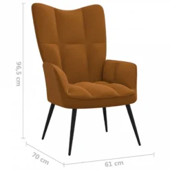 Poltrona Relax Con Poggiapiedi Marrone In Velluto -Garden Home poltrona relax con poggiapiedi marrone in velluto 8