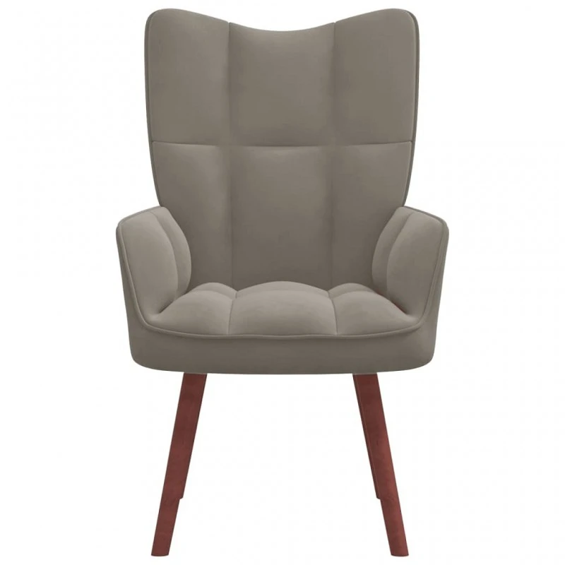 Sedia Relax Grigio Chiaro In Velluto 2 Sedia Relax Grigio Chiaro In Velluto - immagine 2