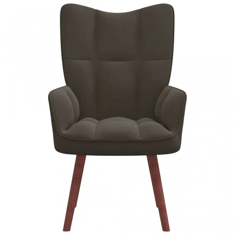 Sedia Relax Grigio Scuro In Velluto 2 Sedia Relax Grigio Scuro In Velluto - immagine 2