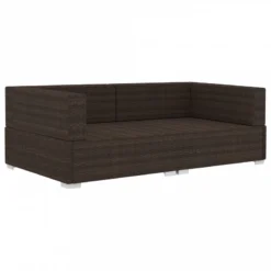 Poltrone Modulari Ad Angolo Con Cuscini 2 Pz Polyrattan Marrone -Garden Home poltrone modulari ad angolo con cuscini 2 pz polyrattan marrone 2