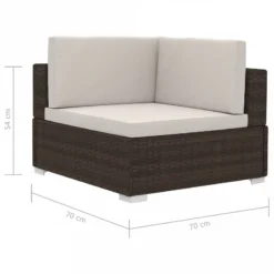 Poltrone Modulari Ad Angolo Con Cuscini 2 Pz Polyrattan Marrone -Garden Home poltrone modulari ad angolo con cuscini 2 pz polyrattan marrone 4
