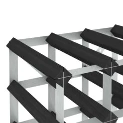 Portavini Da 72 Bottiglie Nero In Legno Massello Di Pino -Garden Home portavini da 72 bottiglie nero in legno massello di pino 2