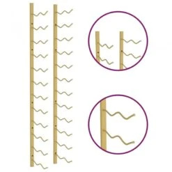 Portavini Da Parete Per 24 Bottiglie Oro In Ferro 12 Portavini Da Parete Per 24 Bottiglie Oro In Ferro -Garden Home portavini da parete per 24 bottiglie oro in ferro 5