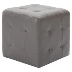 Pouf 2 Pz Grigio 30x30x30 Cm In Similpelle -Garden Home pouf 2 pz grigio 30x30x30 cm in similpelle 1