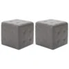 Pouf 2 Pz Grigio 30x30x30 Cm In Similpelle -Garden Home pouf 2 pz grigio 30x30x30 cm in similpelle