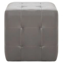 Pouf 2 Pz Grigio 30x30x30 Cm In Similpelle -Garden Home pouf 2 pz grigio 30x30x30 cm in similpelle 2