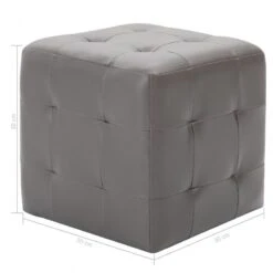 Pouf 2 Pz Grigio 30x30x30 Cm In Similpelle -Garden Home pouf 2 pz grigio 30x30x30 cm in similpelle 4