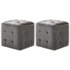 Pouf 2 Pz Grigio 30x30x30 Cm In Velluto -Garden Home pouf 2 pz grigio 30x30x30 cm in velluto