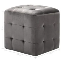 Pouf 2 Pz Grigio 30x30x30 Cm In Velluto -Garden Home pouf 2 pz grigio 30x30x30 cm in velluto 5