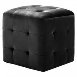 Pouf 2 Pz Nero 30x30x30 Cm In Velluto 7 Pouf 2 Pz Nero 30x30x30 Cm In Velluto -Garden Home pouf 2 pz nero 30x30x30 cm in velluto 1