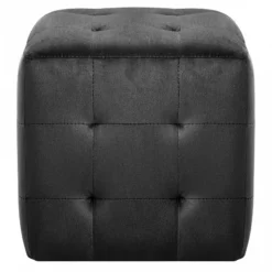 Pouf 2 Pz Nero 30x30x30 Cm In Velluto 8 Pouf 2 Pz Nero 30x30x30 Cm In Velluto -Garden Home pouf 2 pz nero 30x30x30 cm in velluto 2
