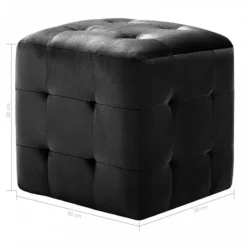 Pouf 2 Pz Nero 30x30x30 Cm In Velluto 11 Pouf 2 Pz Nero 30x30x30 Cm In Velluto -Garden Home pouf 2 pz nero 30x30x30 cm in velluto 5