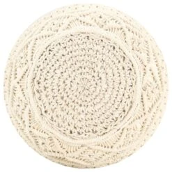 Pouf Lavorato A Mano In Macramé 45x30 Cm In Cotone -Garden Home pouf lavorato a mano in macrame 45x30 cm in cotone 2