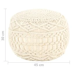 Pouf Lavorato A Mano In Macramé 45x30 Cm In Cotone -Garden Home pouf lavorato a mano in macrame 45x30 cm in cotone 4