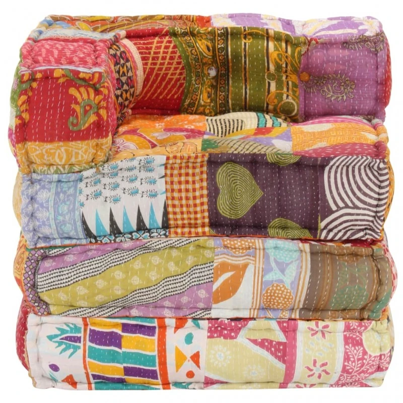 Pouf Modulare In Tessuto Patchwork 2 Pouf Modulare In Tessuto Patchwork - immagine 2