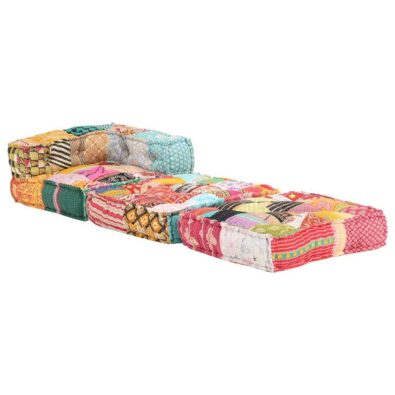 Pouf Modulare In Tessuto Patchwork 3 Pouf Modulare In Tessuto Patchwork - immagine 3