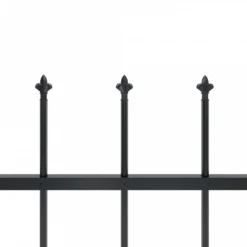 Recinzione Da Giardino Con Punta A Lancia Acciaio 13,6x1 M Nera -Garden Home recinzione da giardino con punta a lancia acciaio 136x1 m nera 3