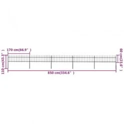 Recinzione Da Giardino Punta A Lancia 8,5x0,6 M Acciaio Nera -Garden Home recinzione da giardino punta a lancia 85x06 m acciaio nera 4