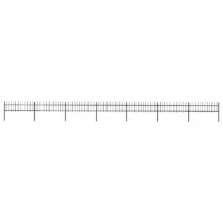 Recinzione Da Giardino Punta A Lancia Acciaio 11,9x0,6 M Nera